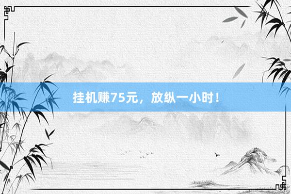 挂机赚75元，放纵一小时！